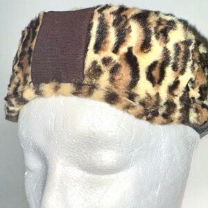 1960's Leopard Print Faux Fur Pillbox Hat